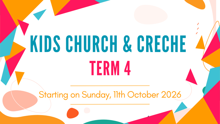 Term 4 flyer for Kids Church & Creche at Caboolture Baptist Church