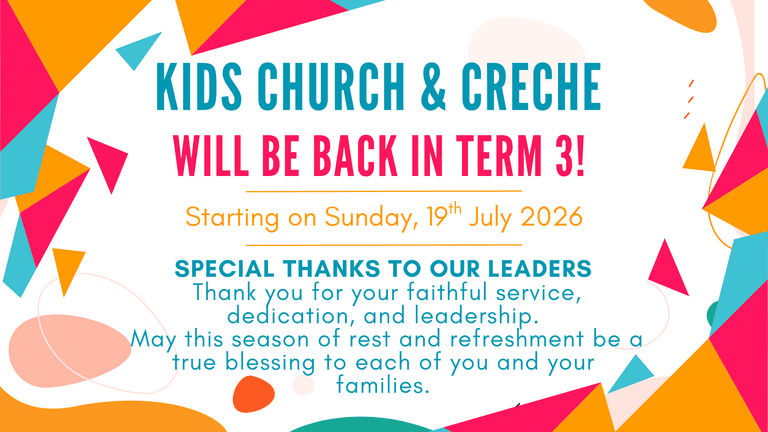 Banner Image for the Kids Church & Creche Returning in Term 3 announcement at Caboolture Baptist Church