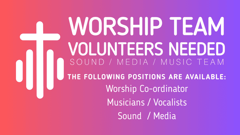 Banner Image for the Worship Team Volunteers Needed announcement at Caboolture Baptist Church