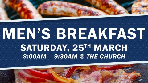 Banner for event 'Men's Breakfast' at Caboolture Baptist Church