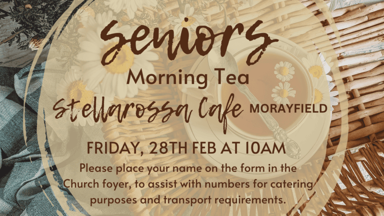 Banner for event 'Seniors Morning Tea' at Caboolture Baptist Church