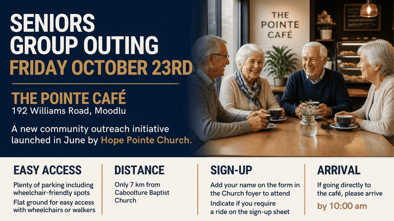 Banner Image for the Seniors Outing event at Caboolture Baptist Church