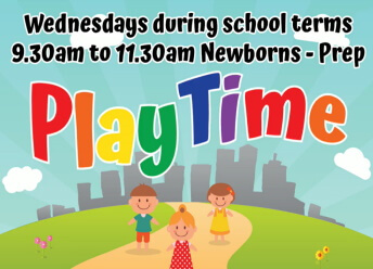 Banner for the 'Playtime' ministry at Caboolture Baptist Church